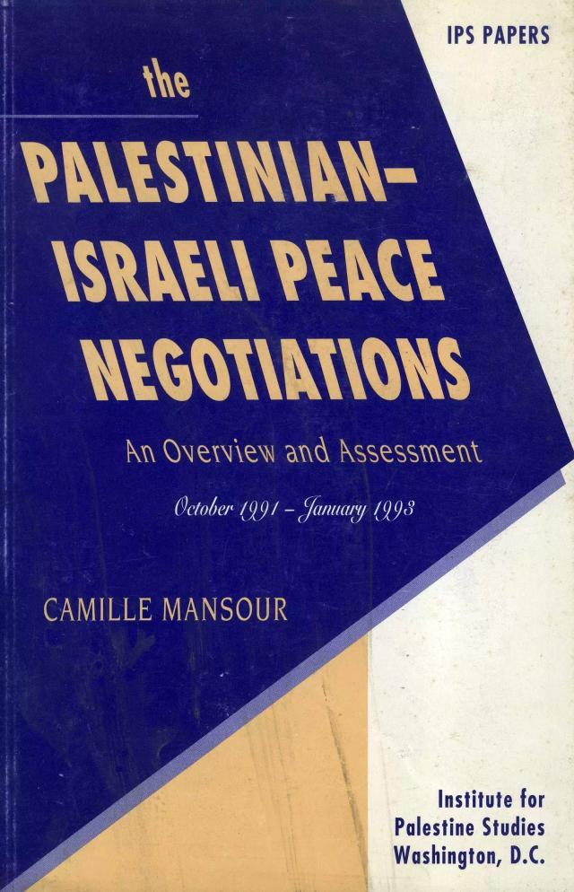 The Palestinian-Israeli Peace Negotiations